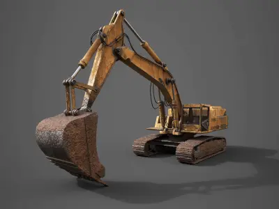 Game ready 3d model of Excavator Low-poly 3D model