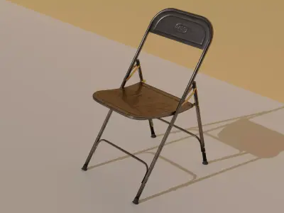Antique Steel Chair - Metal Body 3D model