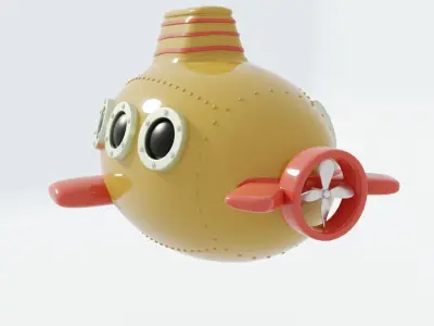 Cartoon Style Submarine 3D model