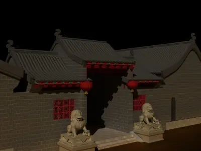 Chinese ancient courtyard house 3D model purchase