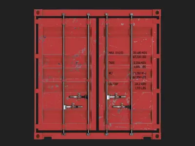 20ft Shipping Container Free low-poly 3D model