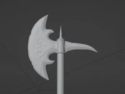 Medieval Battle Axe Sculpt 3D model