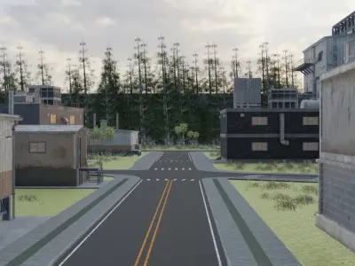 Nuclear Power Plant Layout 3D model