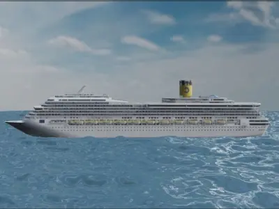 Costa Magica Cruise Ship Low-poly 3D model