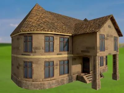 House homestead villa PBR lgame ready Low-poly 3D model