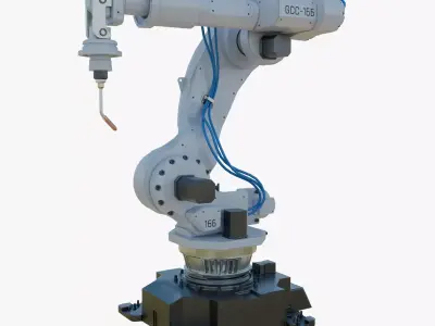 Industrial Welding Robot White Clean Low-poly 3D model