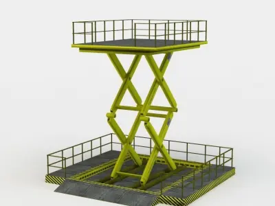 Hoist scissor lift - scissor lift Low-poly 3D model