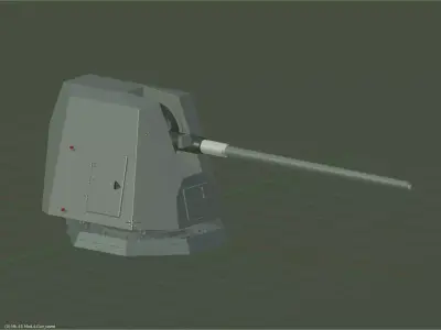 127mm Mk45 L62 Mod4 naval gun 3D model
