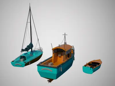 Motor Boats 3D model