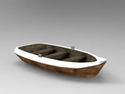 Low Poly Boat wooden Low-poly 3D model