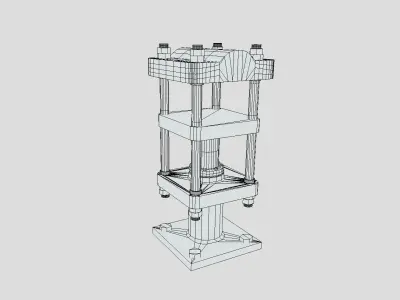 Machine - Hydraulic Rubber Press Low-poly 3D model