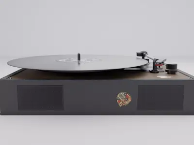 Vinyl player Low-poly 3D model
