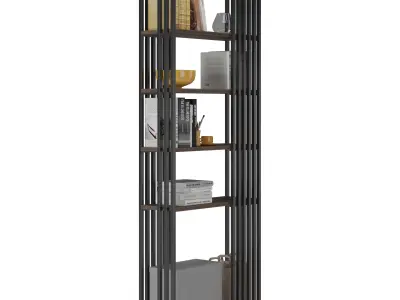 Open Metal Etagere Bookcase Industrial 3D model