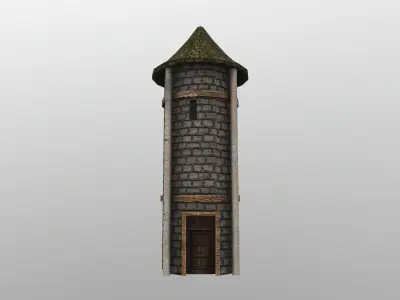  Medieval Grain Silo Low-poly 3D model