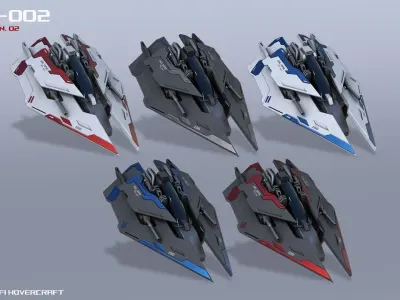 Scifi Hovercraft Low-poly 3D model from CGTrader