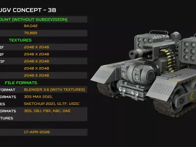 UGV Concept-3B-Urban-Clean Low-poly 3D model
