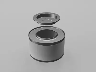 Steel tin can for games and cg projects  Low-poly 3D model