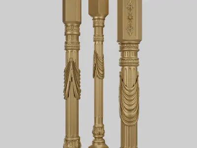 Balusters collection part 2 Free 3D model