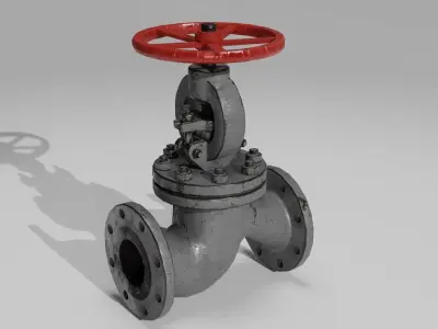 Valve metal gate Low-poly 3D model