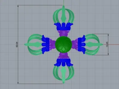 Dorje-Vajra pendant 3D print model