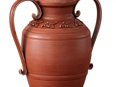 Clay vases pots jugs 3D model