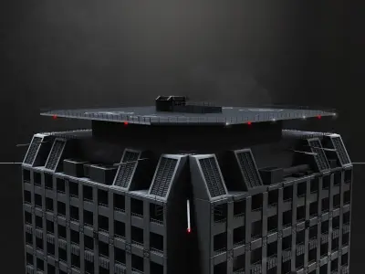 Brutalist Scifi Housing Block 3D model