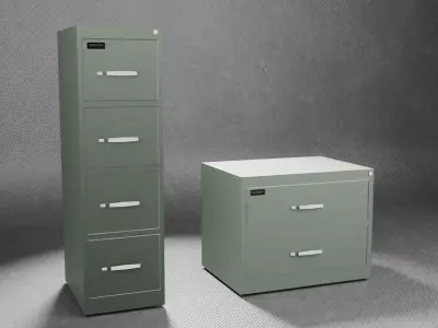 File Cabinets Free low-poly 3D model