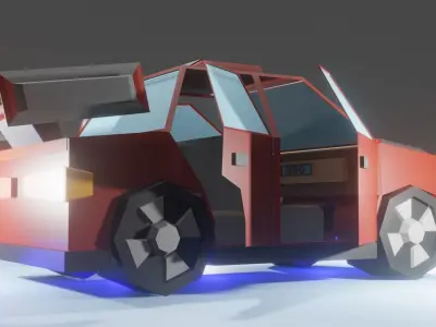 Free Low poly game ready sport car  Free low-poly 3D model