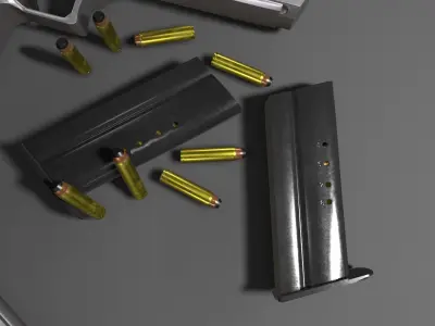 Desert Eagle Pistol Low-poly 3D model