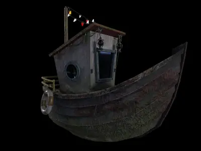 Boat Free 3D Model - Free Game Ready Low Poly 3D Model Low-poly 3D model