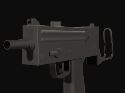 Mac 10 Low Poly Low-poly 3D model