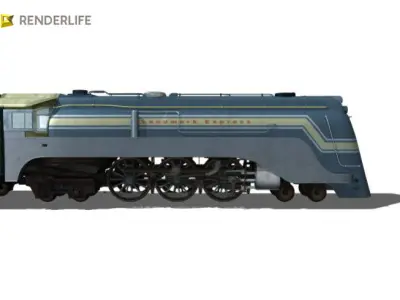 E-4 Hudson Locomotive 3D model