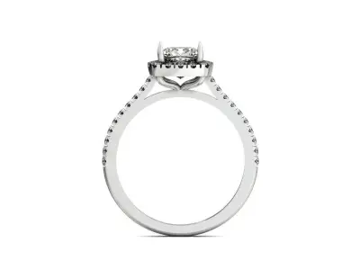 Cushion Cut Diamond Halo Engagement 1214 3D print model