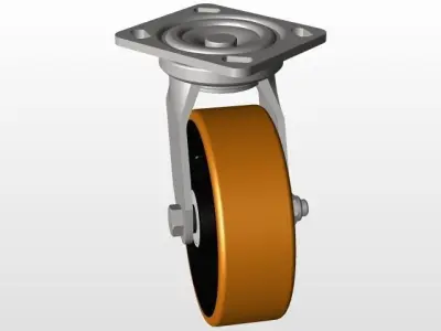 150 HD Castor swivel wheel Urethane Free 3D model