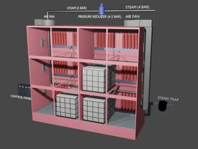 chemical melting chamber Low-poly 3D model