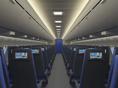 Cabin of aircraft Low-poly 3D model
