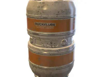 Toxic Industrial Barrel  Sci-Fi Hazardous Waste Container 3D model