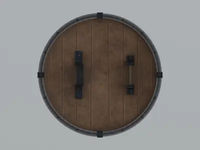 Medieval round  shield Low-poly 3D model