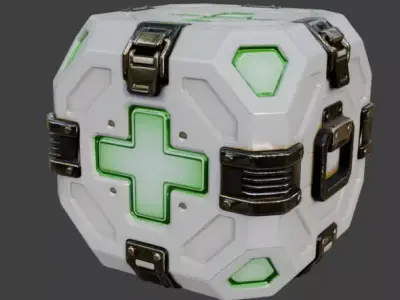 Stylized Sci-Fi Medkit 3D Model Low-poly 3D model