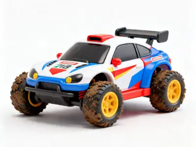 Stylized All-Terrain Rally Car 3D Model Low-poly 3D model