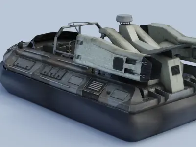 Hovercraft amphibious vehicle Low-poly 3D model