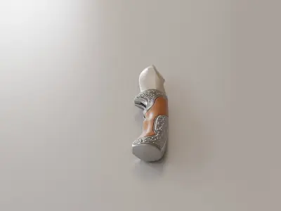 Floral Pocket Knife Low-poly 3D model