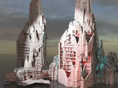 Sci Fi Research Necro Tower Kit bash 3D model