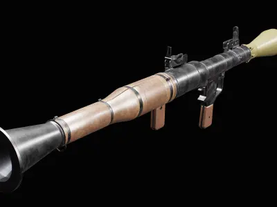RPG-7 machine gun Low-poly 3D model