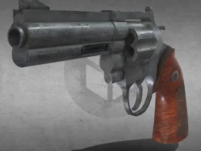 Colt-Python Revolver FBX-2048px Low-poly 3D model