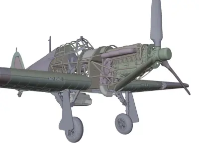Full-interior Hawker Hurricane Mk1 Free 3D print model