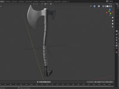 Battle Axe 3D model 9