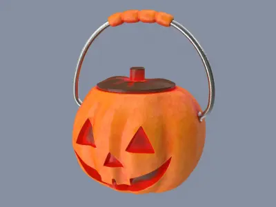 Jack-o-Lantern Toothgap Bucket 3D model