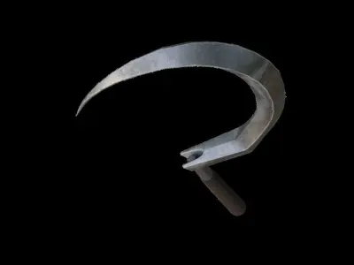 Sickle-doo metal scythe Low-poly 3D model