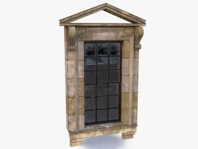 Cement Window 0004 Low-poly 3D model